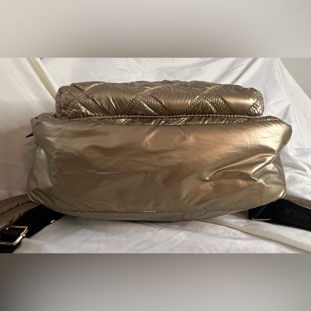 Steve Madden Metallic Gold Quilted Backpack - Picture 4 of 5